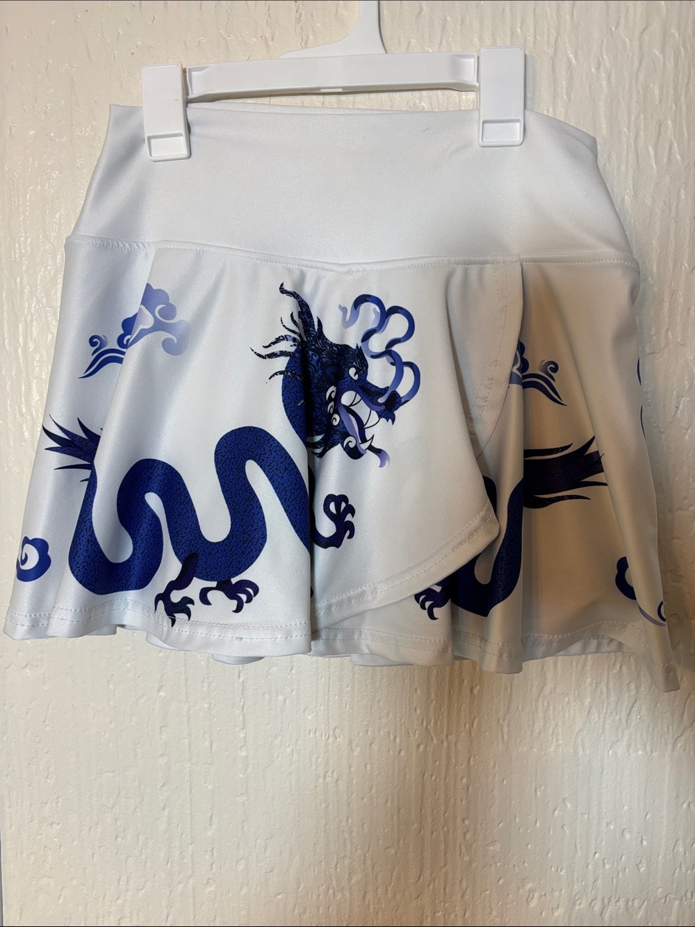 FAYE+FLORIE Holly White Dragon Skirt Tennis Pickleball Women Size Medium